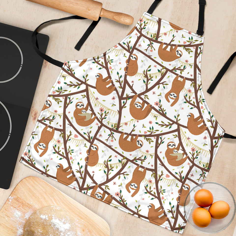 Sloths Hanging On The Tree Pattern Adjustable Apron