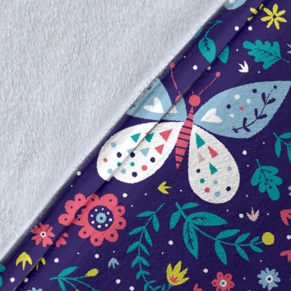 Colorful Butterfly Flower Pattern.Eps Premium Blanket