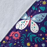 Colorful Butterfly Flower Pattern.Eps Premium Blanket