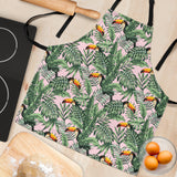Toucan Tropical Green Jungle Palm Pattern Adjustable Apron