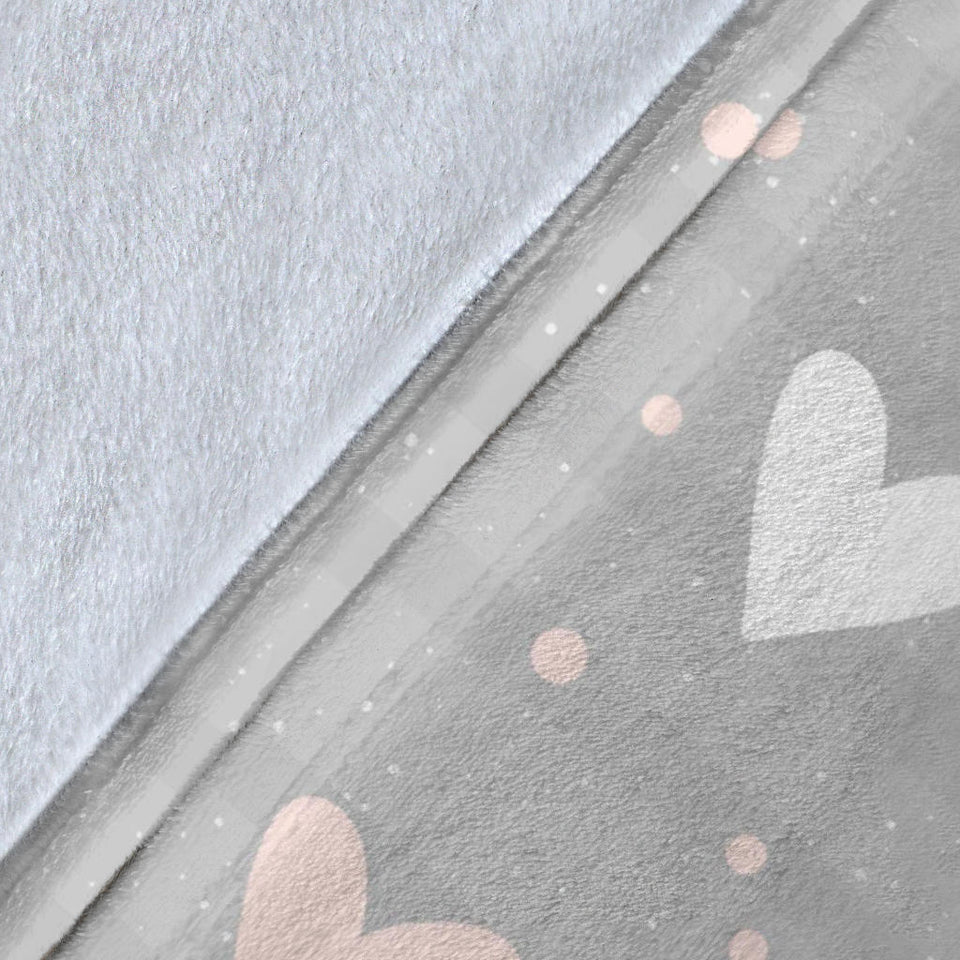 Heart Pattern Gray Background Premium Blanket