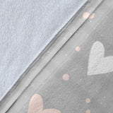 Heart Pattern Gray Background Premium Blanket