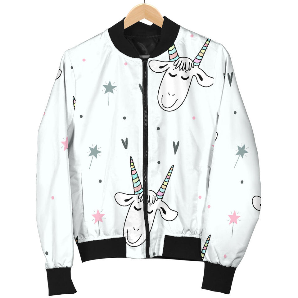 Cute Goat Design Pattern Women'S Bomber Jacket