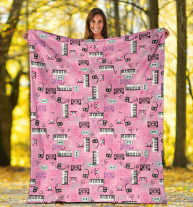 Piano Pattern Print Design 01 Premium Blanket