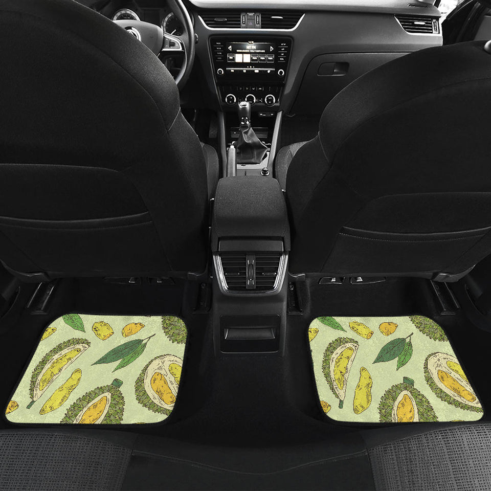 Durian Leaves Pattern Background Front And Back Car Mats