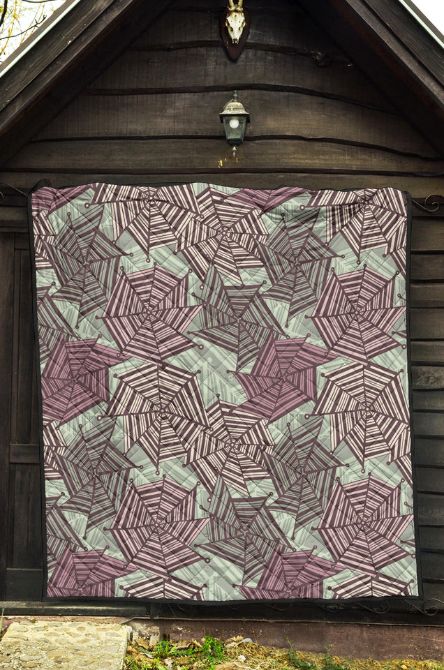 Spider Web Cobweb Design Color Pattern Premium Quilt
