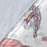 Watercolor Sea Turtle Jellyfish Pattern Premium Blanket