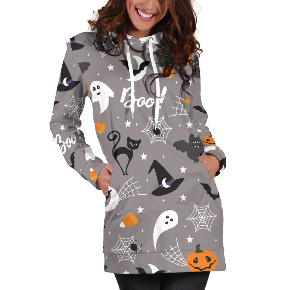 Halloween Design Pattern Women'S Hoodie Dress
