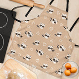 Cute Raccoon Heart Pattern Adjustable Apron