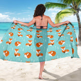 Fox Pattern Blue B Ackground Sarong