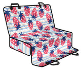 Strawberry Pattern Blue Lines Background Dog Car Seat Covers