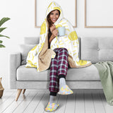 Hand Drawn Sun Pattern Hooded Blanket