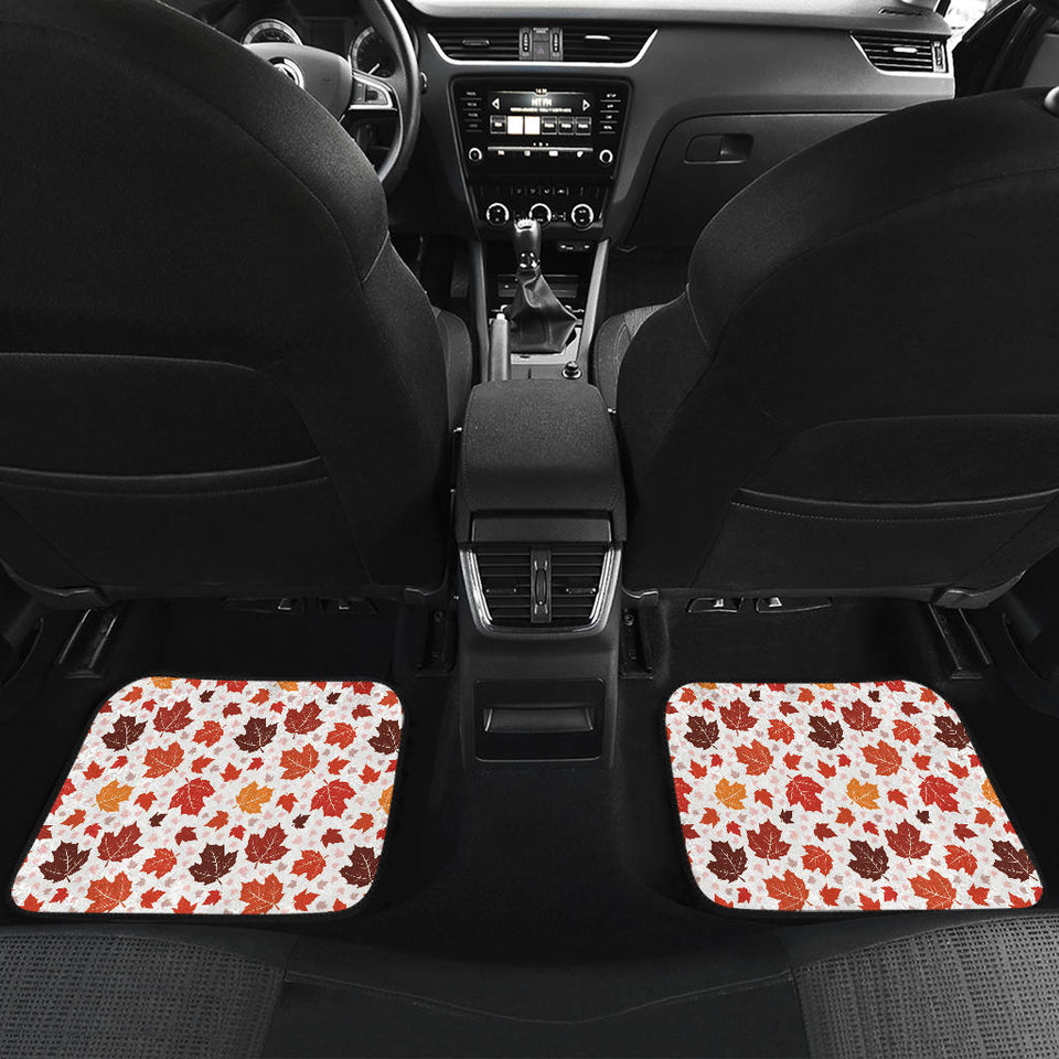 Colorful Maple Leaf Pattern Front And Back Car Mats