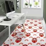 Daruma Japanese Wooden Doll Design Pattern Area Rug