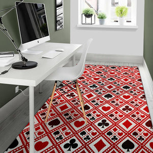 Casino Cards Suits Pattern Print Design 03 Area Rug