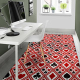 Casino Cards Suits Pattern Print Design 03 Area Rug