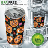 Pumpkin Flowers Spiderweb Halloween Theme Tumbler