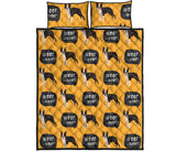 Boston terrier design pattern Quilt Bed Set
