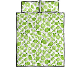 Lime design pattern Quilt Bed Set