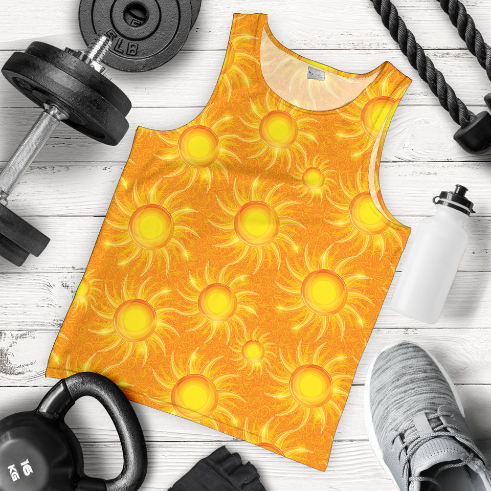Sun orange background Men Tank Top