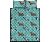 Dachshund decorative background Quilt Bed Set