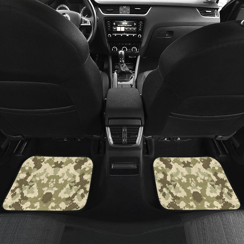Light Green Camo Camouflage Pattern Front And Back Car Mats