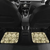 Light Green Camo Camouflage Pattern Front And Back Car Mats