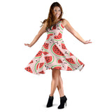 Watermelon Pattern Sleeveless Midi Dress