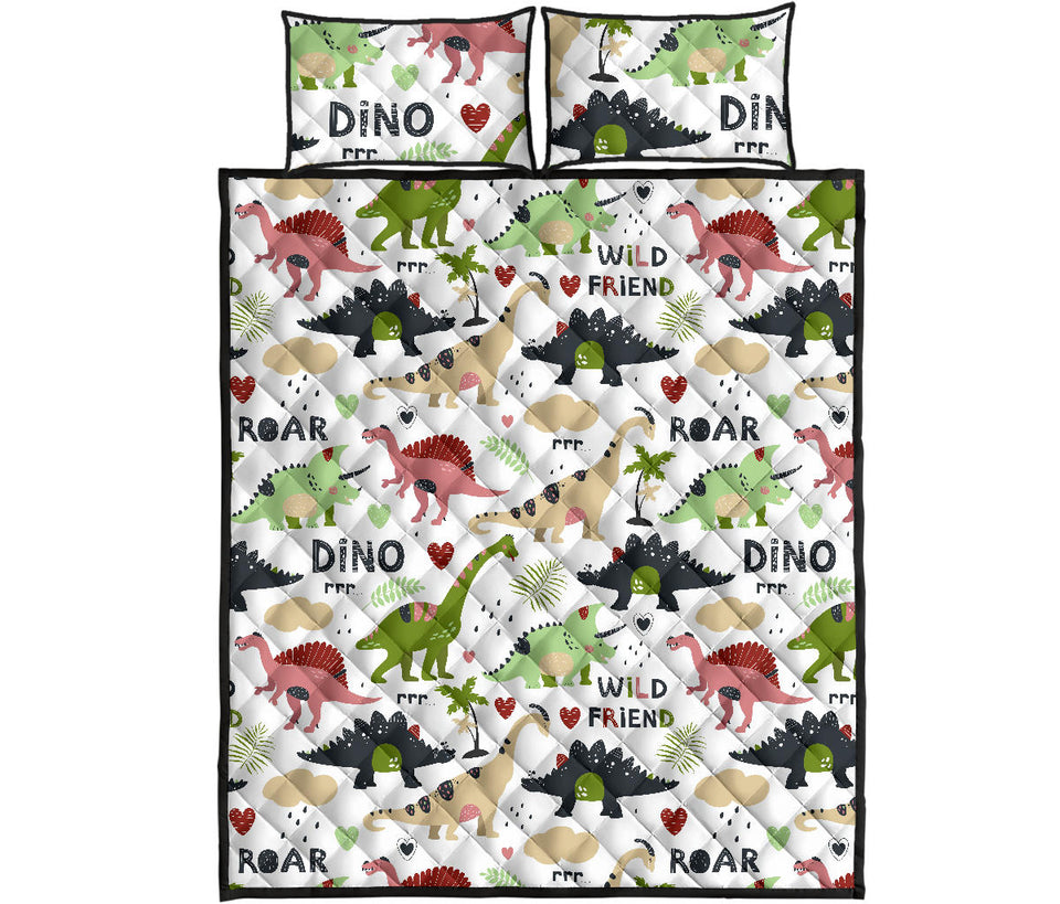 Cute dinosaurs pattern Quilt Bed Set
