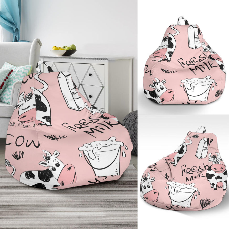 Cows Milk Product Pink Background Bean Bag Cover