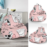 Cows Milk Product Pink Background Bean Bag Cover