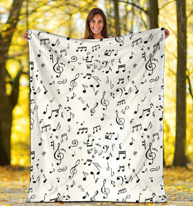 Music Notes Pattern Print Design 04 Premium Blanket