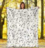 Music Notes Pattern Print Design 04 Premium Blanket