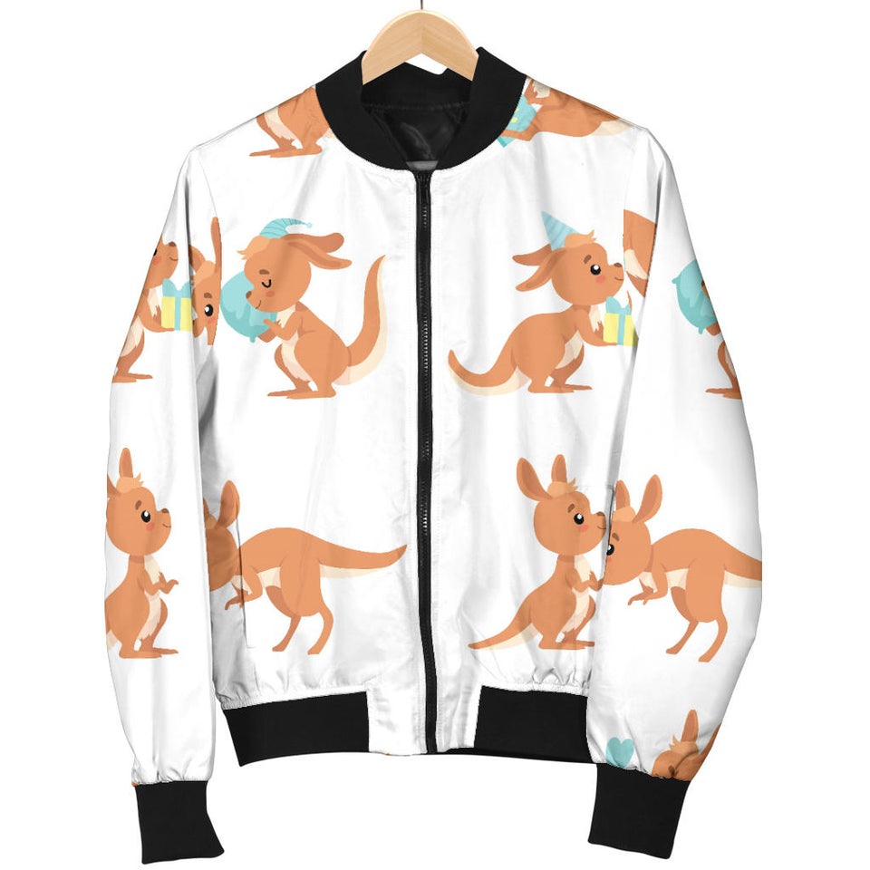 Cute Kangaroo Pattern Women'S Bomber Jacket