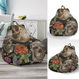 Skull Rose Humming Bird Flower Pattern Bean Bag Cover