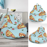 Hand Drawn Pizza Blue Background Bean Bag Cover
