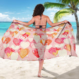 Hand Drawn Heart Design Pattern Sarong