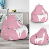 Llama Alpaca Pink Background Bean Bag Cover