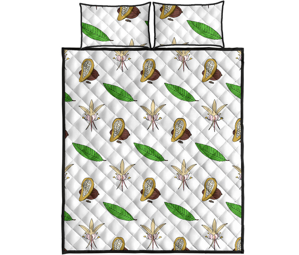 Color hand drawn cocoa pattern Quilt Bed Set