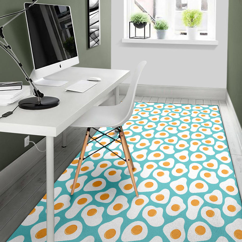 Fried Eggs Pattern Print Design 04 Area Rug