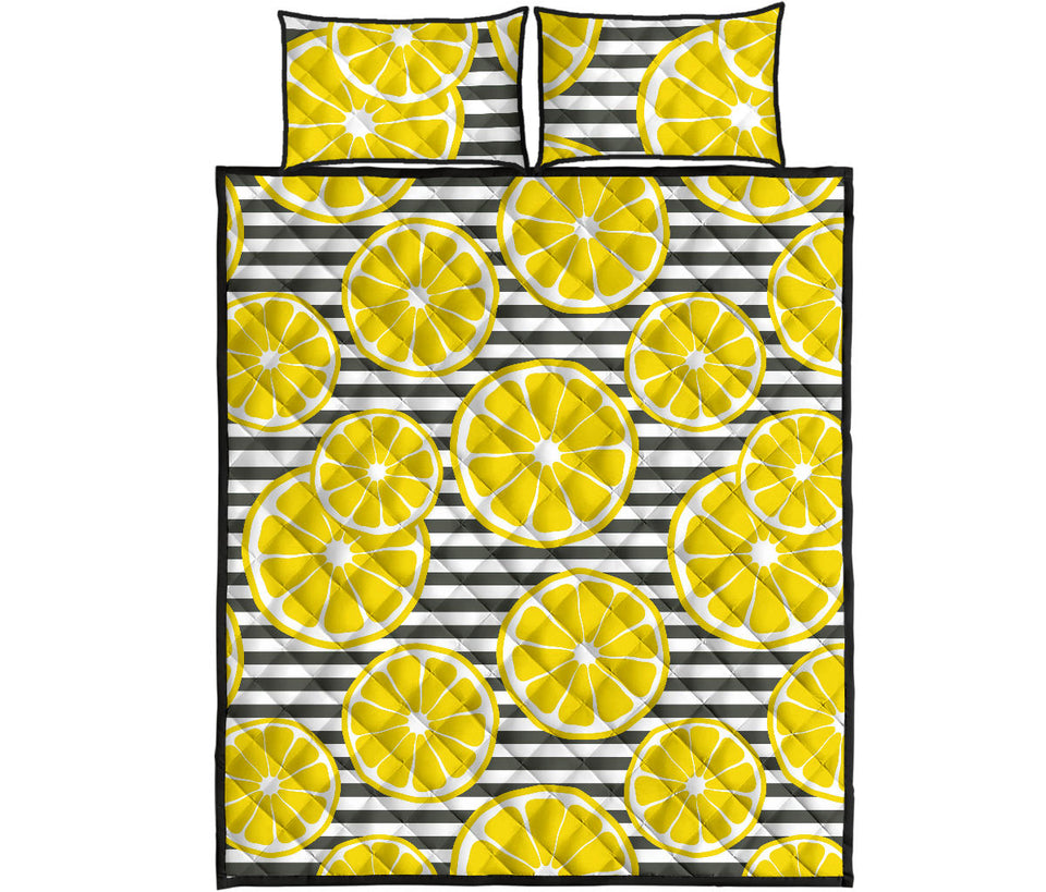slice of lemon design pattern Quilt Bed Set