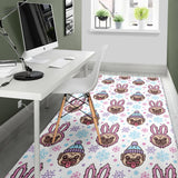 Cute Pug Hat Rabbit Costume Pattern Area Rug