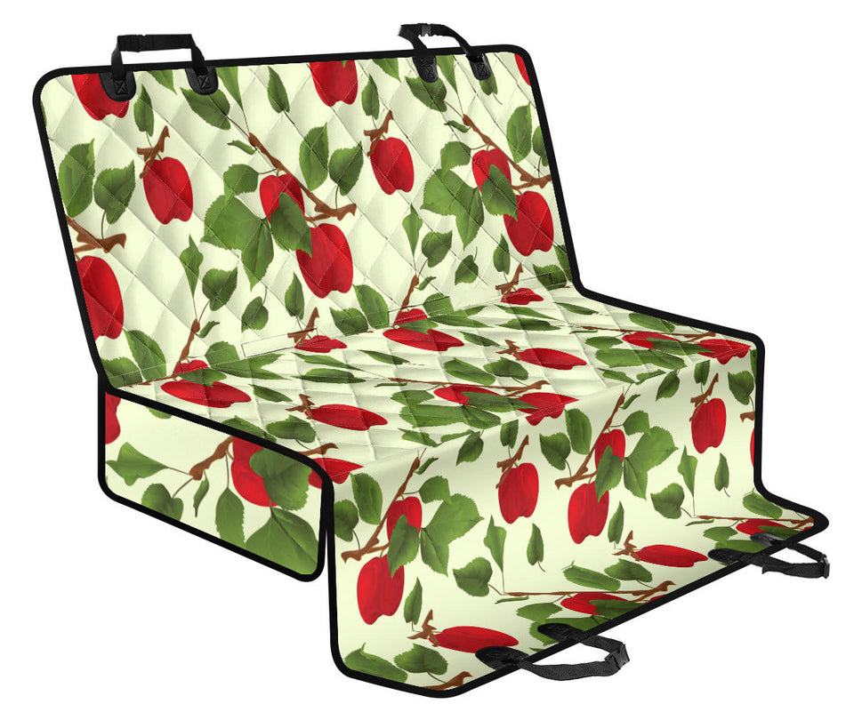 Red Apples Leaves Pattern Dog Car Seat Covers
