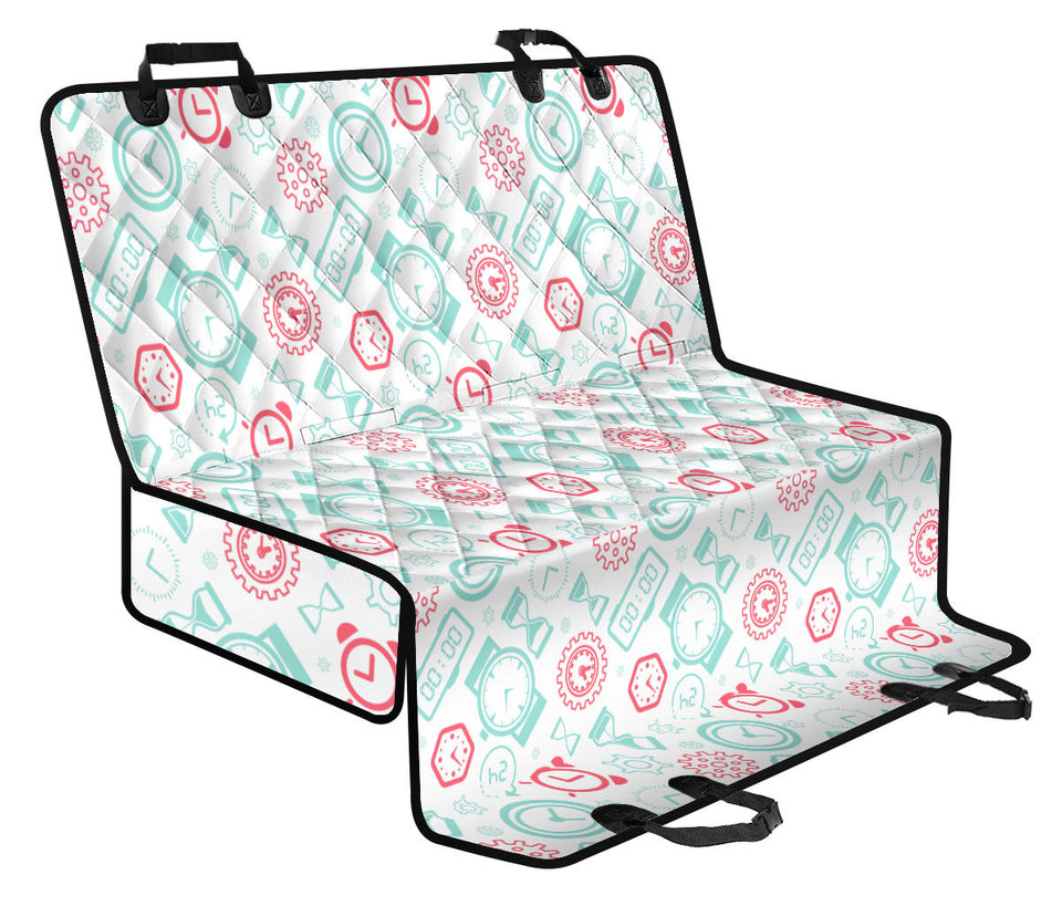 Clock Time Pattern Blackground Dog Car Seat Covers
