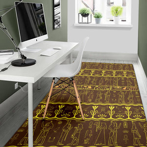 Egypt Hieroglyphics Pattern Print Design 03 Area Rug