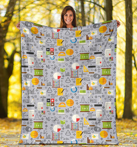 Math Pattern Print Design 04 Premium Blanket