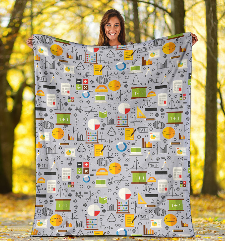 Math Pattern Print Design 04 Premium Blanket