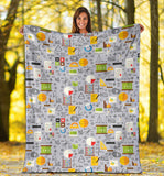 Math Pattern Print Design 04 Premium Blanket