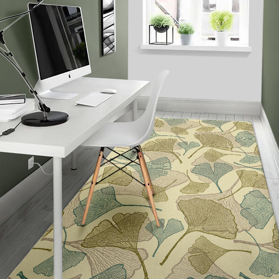 Ginkgo Leaves Design Pattern Area Rug