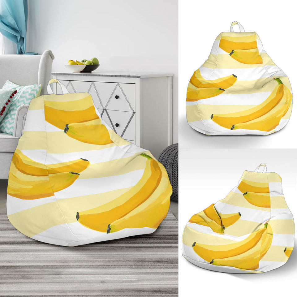 Banana Pattern Blackground Bean Bag Cover